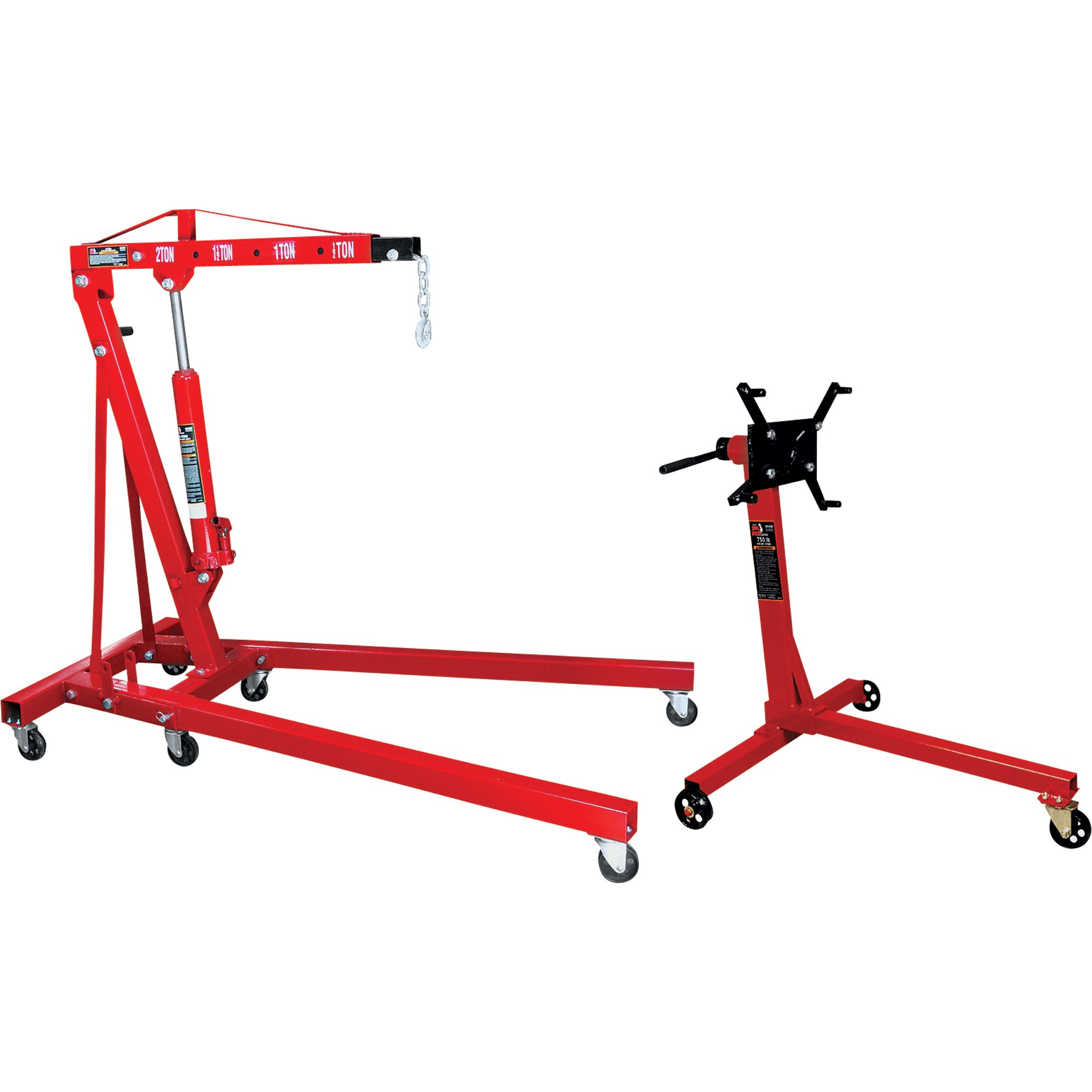 Torin Big Red Folding Engine Hoist with FREE* Engine Stand — 2Ton